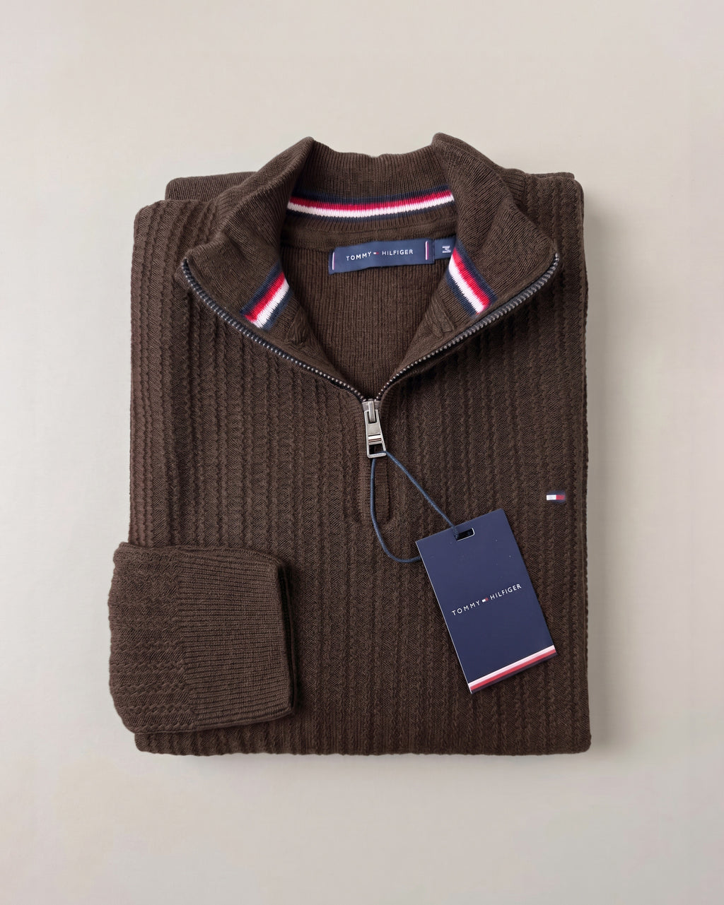 Pull demi zip zigzag TH