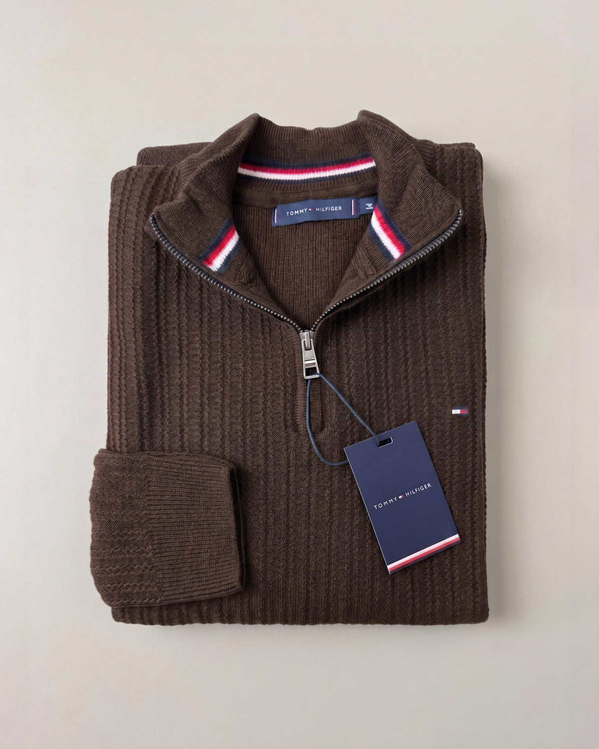 Pull demi zip zigzag TH
