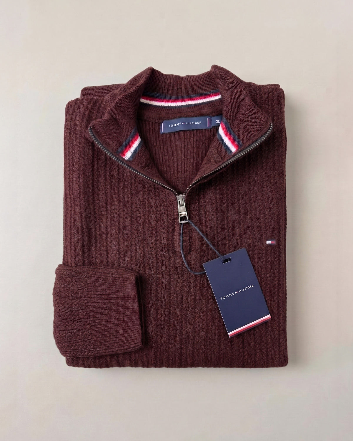 Pull demi zip zigzag TH