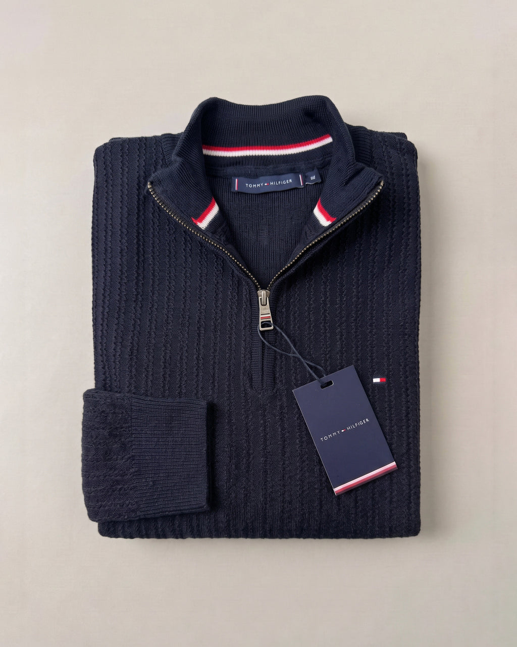 Pull demi zip zigzag TH