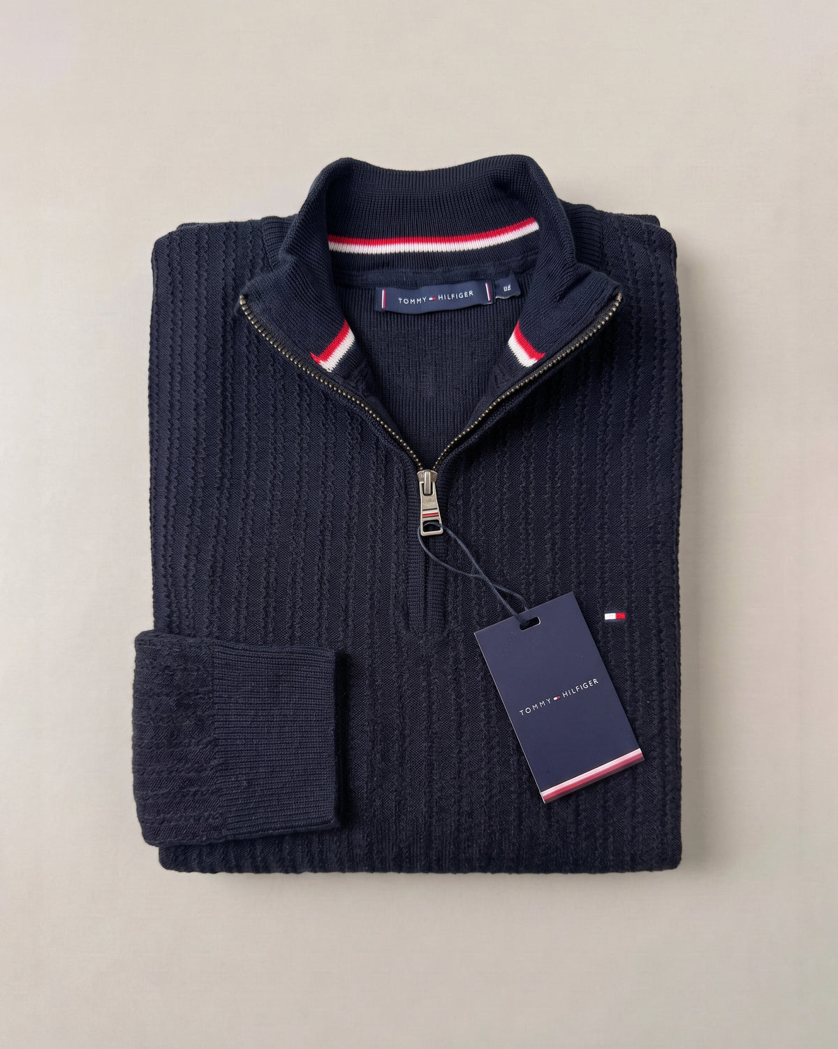 Pull demi zip zigzag TH