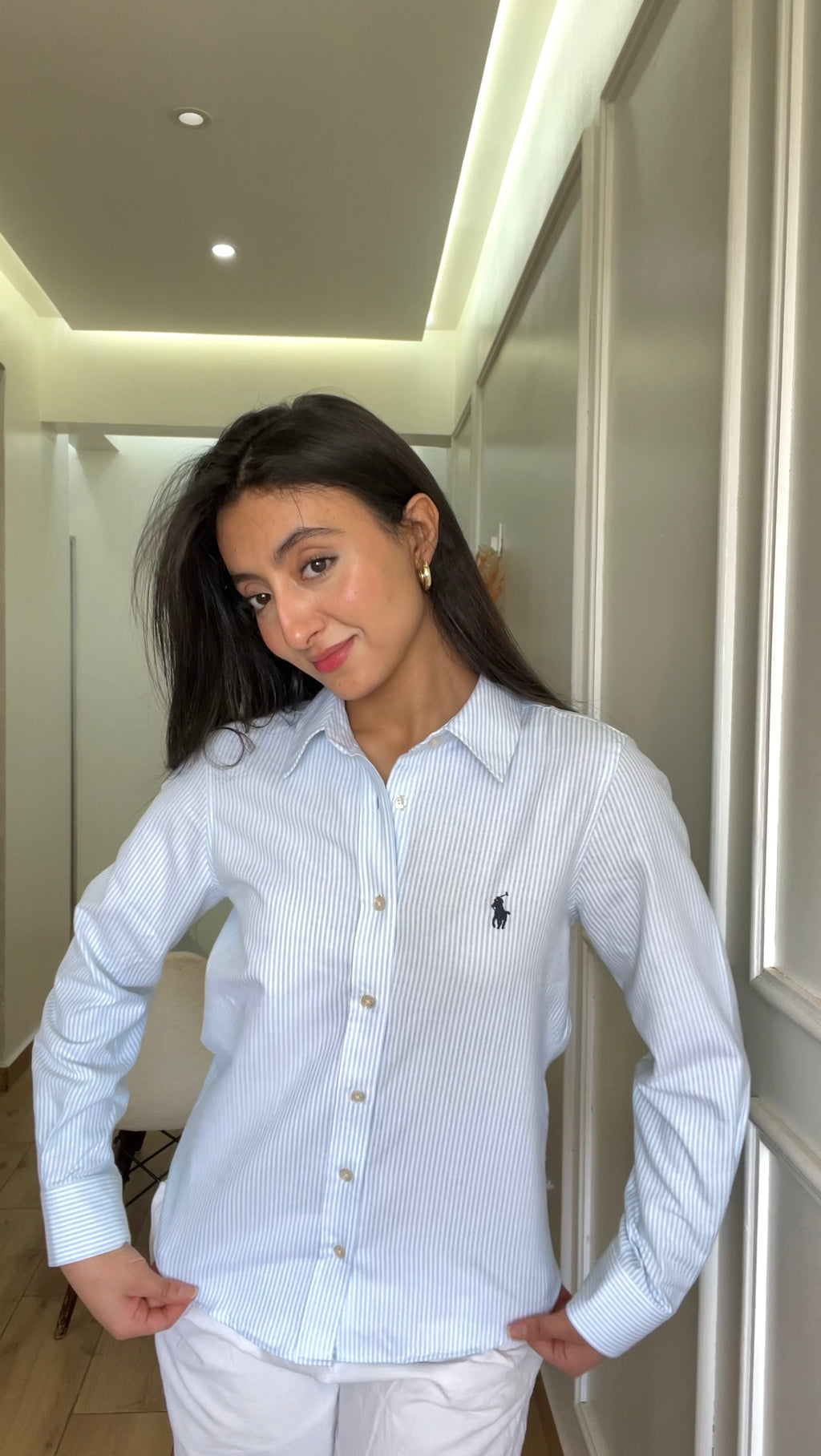 Chemise Oxford rayée Ralph Lauren pour femmes