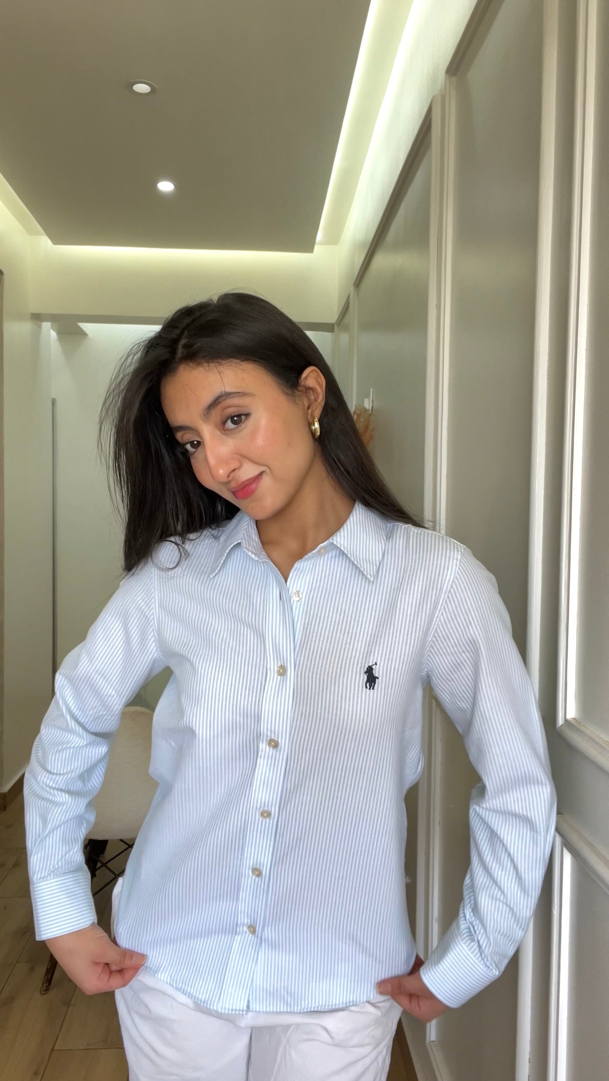 Chemise Oxford rayée Ralph Lauren pour femmes