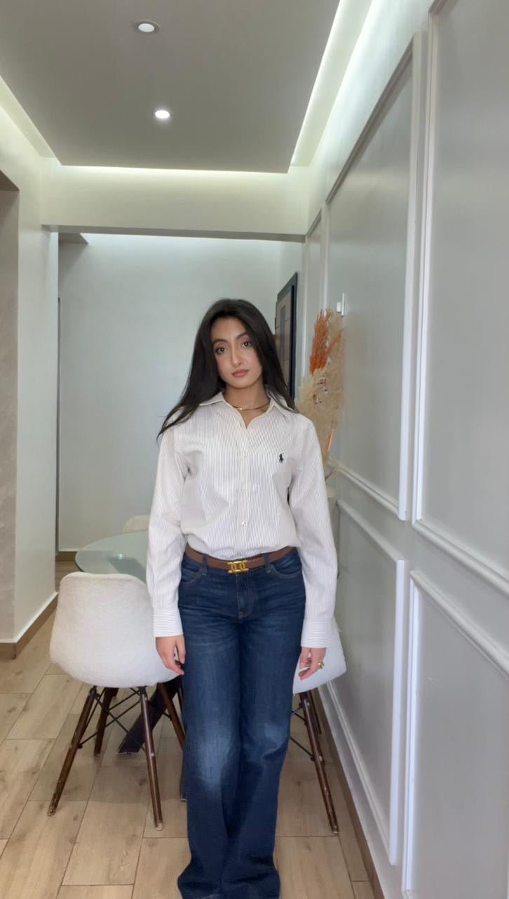 Chemise Oxford rayée Ralph Lauren pour femmes