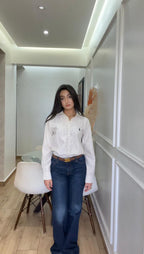 Chemise Oxford rayée Ralph Lauren pour femmes